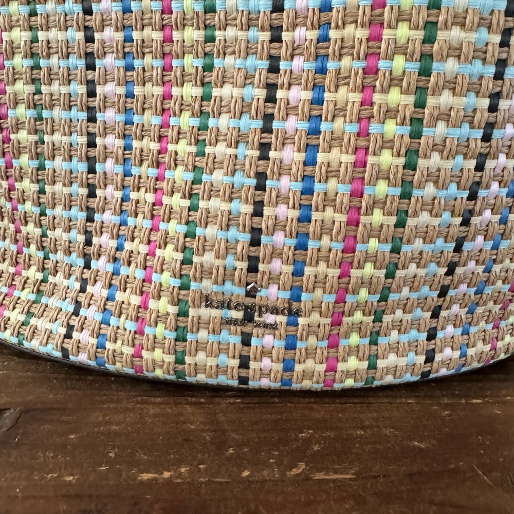 KATE SPADE Jena Straw Large Tote crossbody drawstring satchel - Picture 6 of 13